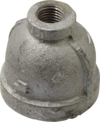 Made in USA - Class 150, 1 x 1/4" Galvanized Pipe Reducing Coupling - Threaded, Malleable Iron - Exact Industrial Supply