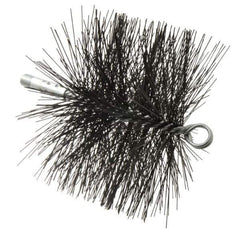 Schaefer Brush - 4-1/2" Brush Length, 7" Diam, Double Stem, Double Spiral Tube Brush - 7-1/2" Long, Tempered Steel Wire, 1/4" NPT Male Connection - Exact Industrial Supply