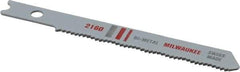 Milwaukee Tool - 2-3/4" Long, 24 Teeth per Inch, Bi-Metal Jig Saw Blade - Toothed Edge, 0.2813" Wide x 0.047" Thick, U-Shank - Exact Industrial Supply