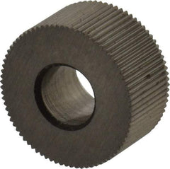 Made in USA - 5/16" Diam, 70° Tooth Angle, 80 TPI, Standard (Shape), Form Type High Speed Steel Straight Knurl Wheel - 5/32" Face Width, 1/8" Hole, Circular Pitch, Bright Finish, Series BP - Exact Industrial Supply