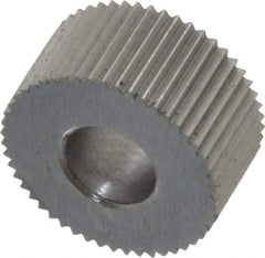 Made in USA - 5/16" Diam, 80° Tooth Angle, Standard (Shape), Form Type Cobalt Straight Knurl Wheel - 5/32" Face Width, 1/8" Hole, 160 Diametral Pitch, Bright Finish, Series BP - Exact Industrial Supply