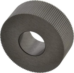 Made in USA - 1-1/4" Diam, 90° Tooth Angle, 30 TPI, Standard (Shape), Form Type High Speed Steel Straight Knurl Wheel - 1/2" Face Width, 1/2" Hole, Circular Pitch, Bright Finish, Series PH - Exact Industrial Supply
