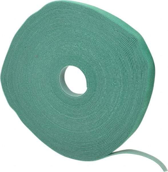 SpeedTech - 75' Long Green Nylon & Polyethylene Hook & Loop Strap - 50 Lb Tensile Strength - Exact Industrial Supply