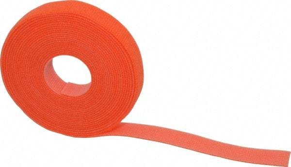 SpeedTech - 15' Long Orange Nylon & Polyethylene Hook & Loop Strap - 50 Lb Tensile Strength - Exact Industrial Supply