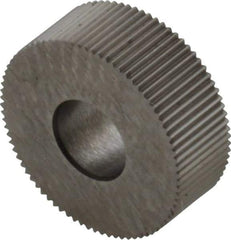 Made in USA - 1/2" Diam, 80° Tooth Angle, Standard (Shape), Form Type Cobalt Straight Knurl Wheel - 3/16" Face Width, 3/16" Hole, 160 Diametral Pitch, Bright Finish, Series EP - Exact Industrial Supply