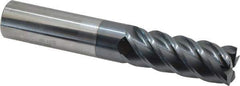 SGS - 1", 5 Flute, Single End, Solid Carbide, 0.03" Corner Radius End Mill - 6" OAL, 45° Helix, Right Hand Flute, 2-5/8" LOC, Right Hand Cut - Exact Industrial Supply