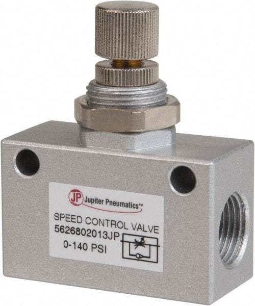 PRO-SOURCE - 3/8" NPT Inline Speed Control Valve - 0 to 140.78 psi & Aluminum Alloy Material - Exact Industrial Supply