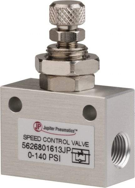 PRO-SOURCE - 1/8" NPT Inline Speed Control Valve - 0 to 140.78 psi & Aluminum Alloy Material - Exact Industrial Supply