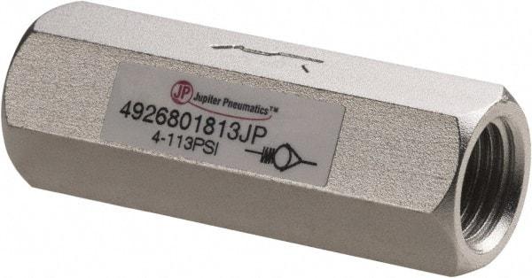 PRO-SOURCE - 1/4" Aluminum Check Valve - Inline, FNPT x FNPT - Exact Industrial Supply