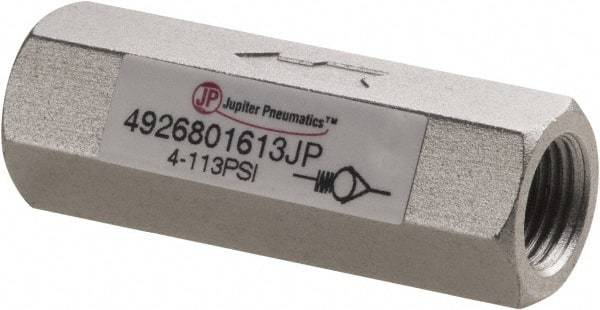 PRO-SOURCE - 1/8" Aluminum Check Valve - Inline, FNPT x FNPT - Exact Industrial Supply