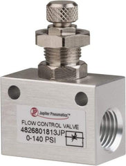 PRO-SOURCE - 1/4" NPT Inline Flow Control Valve - 0 to 140.78 psi & Aluminum Alloy Material - Exact Industrial Supply