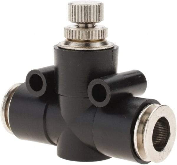 PRO-SOURCE - 5/16" Tube OD Inline Flow Control Valve - 0 to 113.76 psi & Techno Polymer, Brass, Steel Material - Exact Industrial Supply