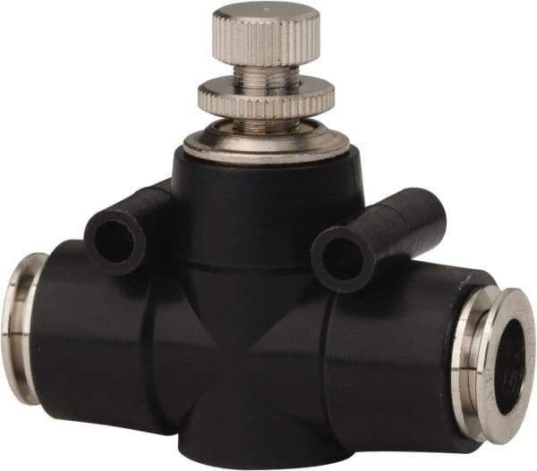 PRO-SOURCE - 3/8" Tube OD Inline Flow Control Valve - 0 to 113.76 psi & Techno Polymer, Brass, Steel Material - Exact Industrial Supply