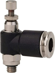 PRO-SOURCE - 10-32 Male NPT x 1/4" Tube OD Miniature Exhaust Valve - 0 to 113.76 psi & Techno Polymer, Brass, Steel Material - Exact Industrial Supply