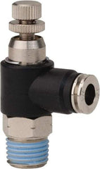 PRO-SOURCE - 1/4" Male NPT x 1/4" Tube OD Compact Banjo Valve - 0 to 113.76 psi & Techno Polymer, Brass, Steel Material - Exact Industrial Supply