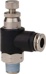 PRO-SOURCE - 1/8" Male NPT x 1/4" Tube OD Compact Banjo Valve - 0 to 113.76 psi & Techno Polymer, Brass, Steel Material - Exact Industrial Supply