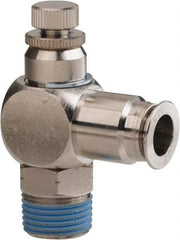 PRO-SOURCE - 3/8" Male NPT x 3/8" Tube OD Tamper Resistant Valve - 0 to 113.76 psi & Nickel Plated Brass Material - Exact Industrial Supply