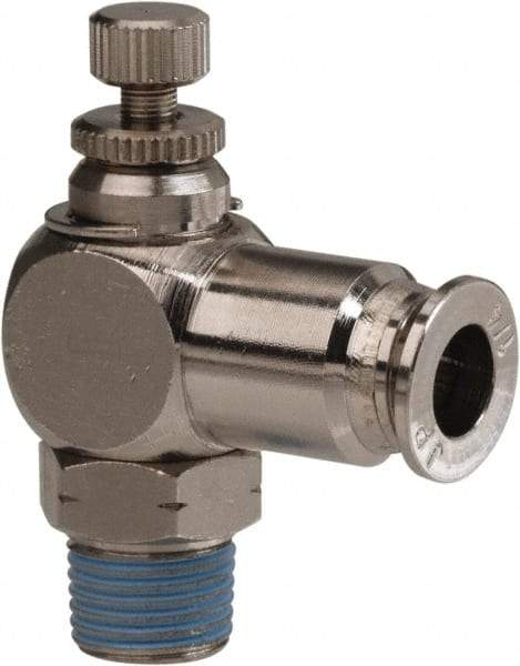 PRO-SOURCE - 1/8" Male NPT x 1/4" Tube OD Tamper Resistant Valve - 0 to 113.76 psi & Nickel Plated Brass Material - Exact Industrial Supply