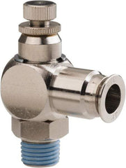 PRO-SOURCE - 1/4" Male NPT x 3/8" Tube OD Tamper Resistant Valve - 0 to 113.76 psi & Nickel Plated Brass Material - Exact Industrial Supply