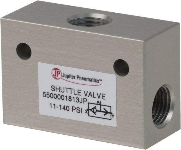 PRO-SOURCE - 1/4" NPT Shuttle Valve - 11.4 to 140.78 psi & Aluminum Alloy Material - Exact Industrial Supply