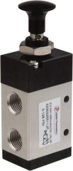 PRO-SOURCE - 1/4" NPT Mechanically Operated Air Valve - 3 Way, 2 Position, Push-Pull/Manual, 0.98 CV Rate & 127.98 Max psi - Exact Industrial Supply