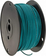 Made in USA - 18 AWG, 16 Strand, 500' OAL, Tinned Copper Hook Up Wire - Green PVC Jacket, 0.106" Diam - Exact Industrial Supply