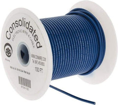 Made in USA - 18 AWG, 16 Strand, 100' OAL, Tinned Copper Hook Up Wire - Blue PVC Jacket, 0.106" Diam - Exact Industrial Supply