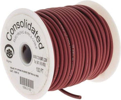 Made in USA - 18 AWG, 65 Strand, 100' OAL, Tinned Copper Hook Up Wire - Red EPDM Jacket, 0.145" Diam - Exact Industrial Supply