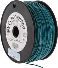 Made in USA - 20 AWG, 10 Strand, 500' OAL, Tinned Copper Hook Up Wire - Green PVC Jacket, 0.07" Diam - Exact Industrial Supply