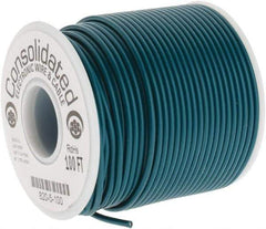 Made in USA - 20 AWG, 10 Strand, 100' OAL, Tinned Copper Hook Up Wire - Green PVC Jacket, 0.07" Diam - Exact Industrial Supply