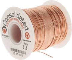 Made in USA - 20 AWG, 0.032 Inch Diameter, 318 Ft., Solid, Grounding Wire - Copper, ASTM B3, QQ-W-343 Type S, RoHS Compliant - Exact Industrial Supply