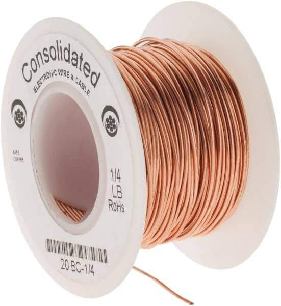 Made in USA - 20 AWG, 0.032 Inch Diameter, 79 Ft., Solid, Grounding Wire - Copper, ASTM B3, QQ-W-343 Type S, RoHS Compliant - Exact Industrial Supply