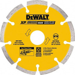 DeWALT - 5" Diam, 7/8" Arbor Hole Diam, Wet & Dry Cut Saw Blade - Diamond-Tipped, Standard Round Arbor - Exact Industrial Supply