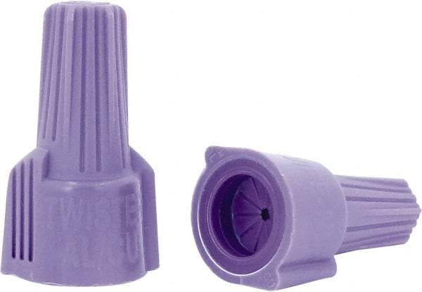 Ideal - 2, 12 (Al) + & 1, 18 (Cu) to 1, 10 (Al) + 2, 10 (Cu) AWG, 600 Volt, Corrosion Resistant, Wing Twist on Wire Connector - Purple, 221°F - Exact Industrial Supply