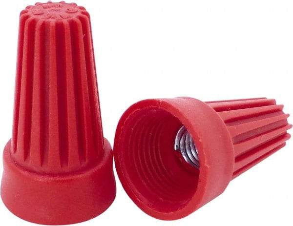 Ideal - 2, 14 to 4, 12 AWG, 600 Volt, Flame Retardant, Standard Twist on Wire Connector - Red, 221°F - Exact Industrial Supply