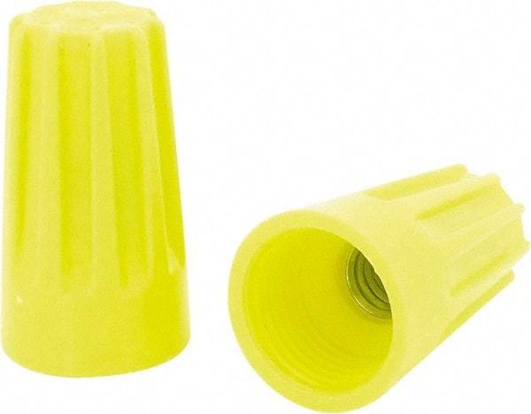 Ideal - 2, 18 to 4, 14 + 1, 18 AWG, 600 Volt, Flame Retardant, Standard Twist on Wire Connector - Yellow, 221°F - Exact Industrial Supply