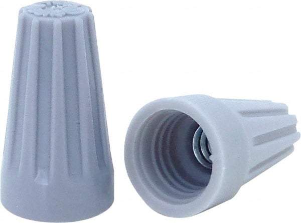 Ideal - 2, 22 to 2, 16 AWG, 300 Volt, Flame Retardant, Standard Twist on Wire Connector - Gray, 221°F - Exact Industrial Supply