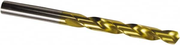 Jobber Length Drill Bit: 0.6594″ Dia, 118 °, High Speed Steel TiN Finish, Right Hand Cut, Spiral Flute, Straight-Cylindrical Shank, Series 651