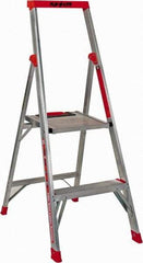 Little Giant Ladder - 2 Steps, 4' High, Type IA Rating, Aluminum Step Ladder - 300 Lb Capacity, 19" Base Width - Exact Industrial Supply