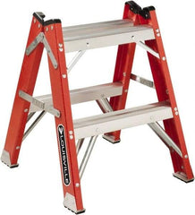 Louisville - 1 Step, 2' High, Type IAA Rating, Fiberglass Step Stand - 375 Lb Capacity, 21" Base Width - Exact Industrial Supply