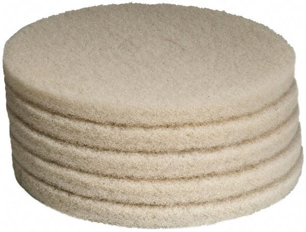PRO-SOURCE - Polishing Pad - 15" Machine, White Pad, Polyester - Exact Industrial Supply