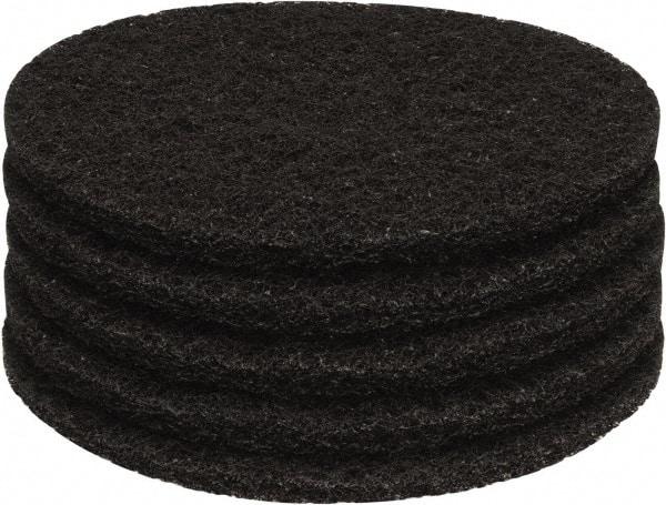 PRO-SOURCE - Stripping Pad - 13" Machine, Black Pad, Polyester - Exact Industrial Supply