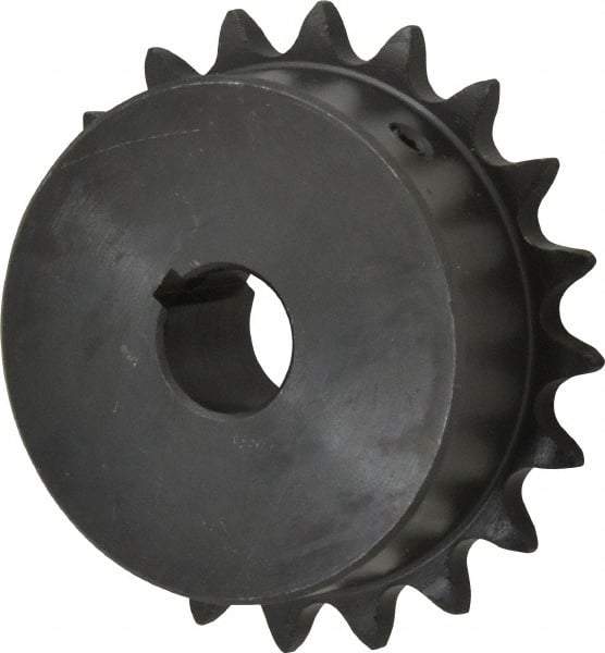 Browning - 20 Teeth, 1/2" Chain Pitch, Chain Size 41, Finished Bore Sprocket - 3/4" Bore Diam, 3.196" Pitch Diam, 3.45" Outside Diam - Exact Industrial Supply