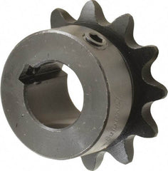 Browning - 12 Teeth, 3/8" Chain Pitch, Chain Size 35, Finished Bore Sprocket - 5/8" Bore Diam, 1.449" Pitch Diam, 1.63" Outside Diam - Exact Industrial Supply