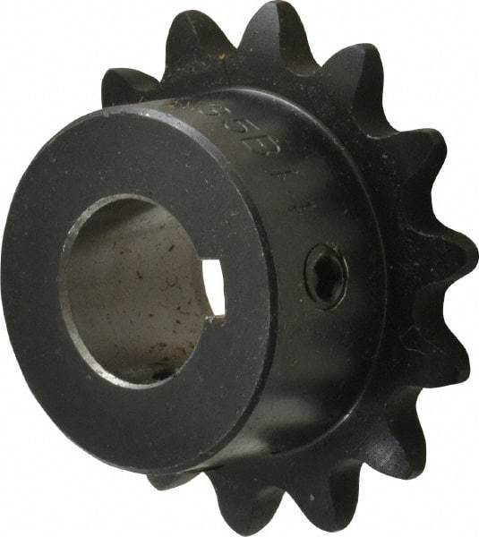 Browning - 14 Teeth, 3/8" Chain Pitch, Chain Size 35, Finished Bore Sprocket - 5/8" Bore Diam, 1.685" Pitch Diam, 1.84" Outside Diam - Exact Industrial Supply