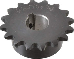Browning - 16 Teeth, 3/8" Chain Pitch, Chain Size 35, Finished Bore Sprocket - 5/8" Bore Diam, 1.922" Pitch Diam, 2.11" Outside Diam - Exact Industrial Supply