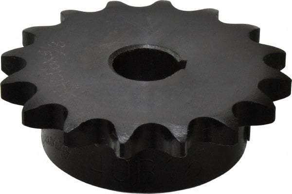 Browning - 16 Teeth, 1/2" Chain Pitch, Chain Size 40, Finished Bore Sprocket - 5/8" Bore Diam, 2-9/16" Pitch Diam, 2.8" Outside Diam - Exact Industrial Supply