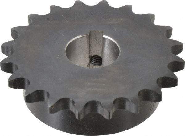 Browning - 20 Teeth, 1/2" Chain Pitch, Chain Size 40, Finished Bore Sprocket - 1" Bore Diam, 3.196" Pitch Diam, 3.45" Outside Diam - Exact Industrial Supply