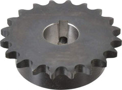 Browning - 20 Teeth, 1/2" Chain Pitch, Chain Size 40, Finished Bore Sprocket - 1" Bore Diam, 3.196" Pitch Diam, 3.45" Outside Diam - Exact Industrial Supply