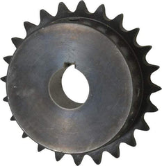 Browning - 24 Teeth, 1/2" Chain Pitch, Chain Size 40, Finished Bore Sprocket - 1" Bore Diam, 3.831" Pitch Diam, 4.1" Outside Diam - Exact Industrial Supply